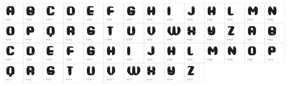 Devianza Book Regular Character Map
