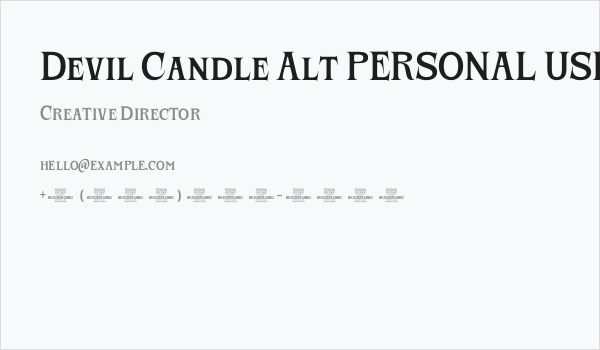 Devil Candle Alt PERSONAL USE Regular Business Card