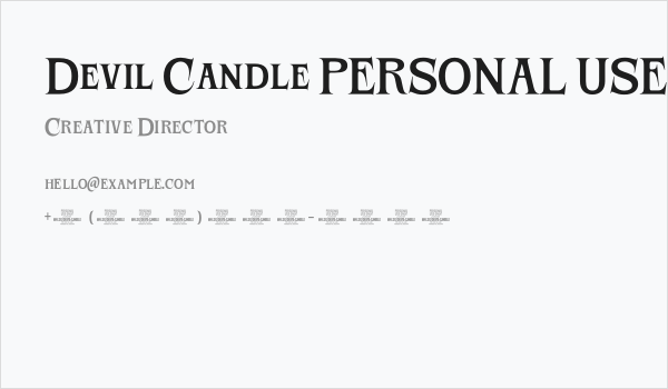 Devil Candle PERSONAL USE Regular Business Card