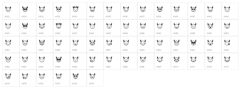 Devil Emoji Regular Character Map