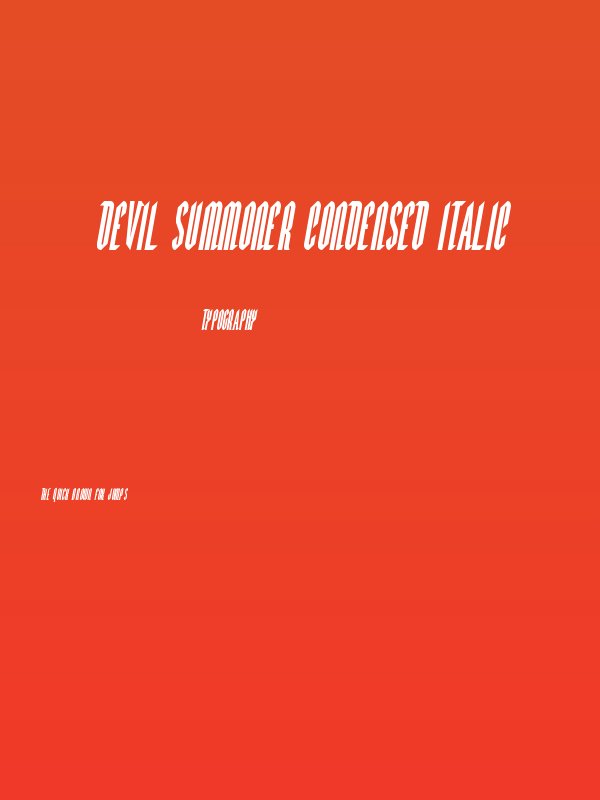 Devil Summoner Condensed Italic Poster