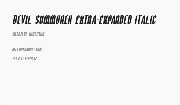 Devil Summoner Extra-Expanded Italic Business Card