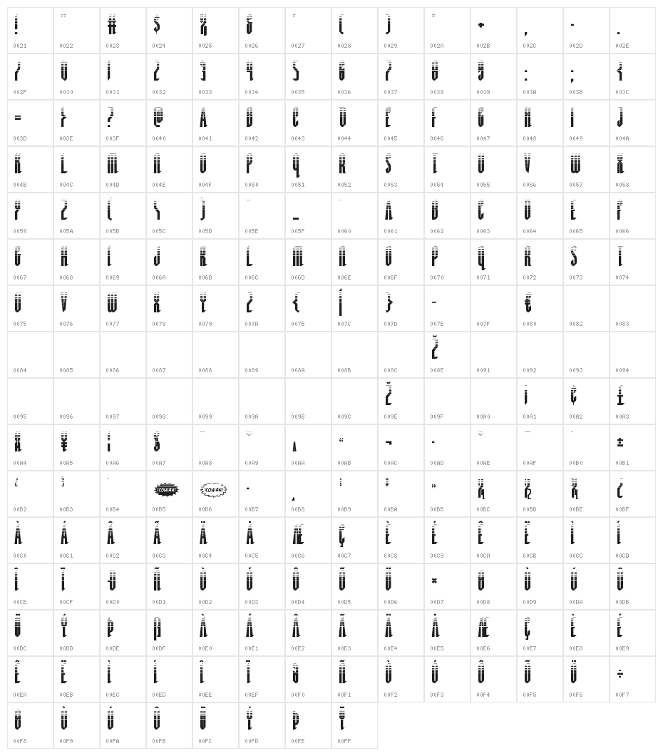 Devil Summoner Halftone Character Map