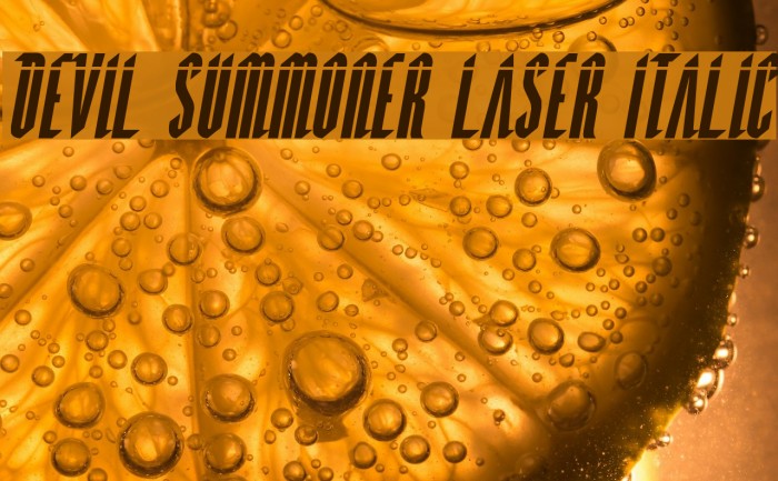 Devil Summoner Laser Italic Font examples
