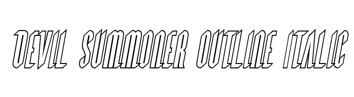 Devil Summoner Outline Italic  Frei Schriftart Herunterladen
