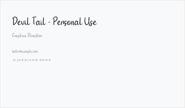 Devil Tail - Personal Use Business Card