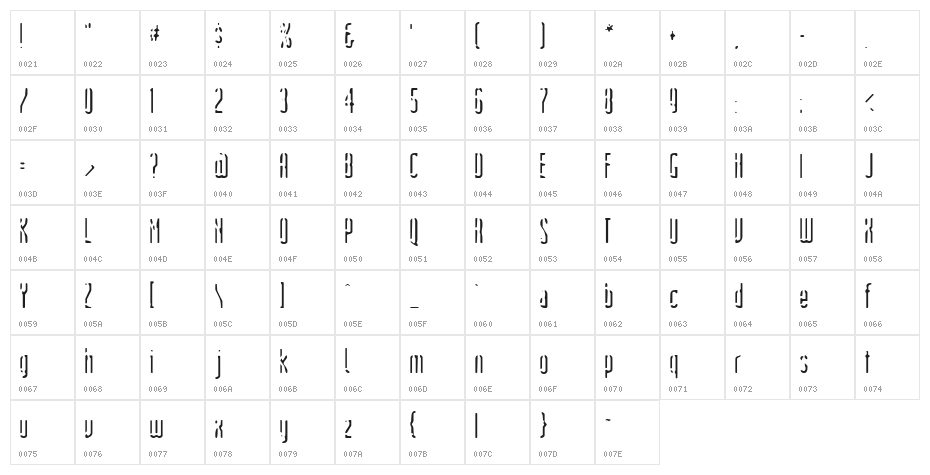 Devil's Handshake Character Map