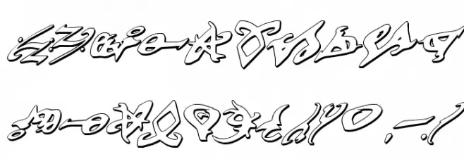 Devil's Tongue 3D Italic Font OTHER CHARS