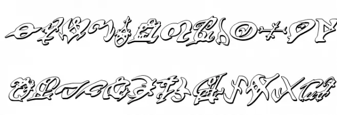 Devil's Tongue 3D Italic Font UPPERCASE
