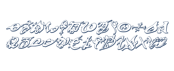 Devil's Tongue 3D Italic Lowercase