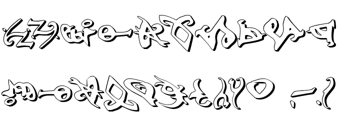 Devil's Tongue 3D Leftalic Font OTHER CHARS