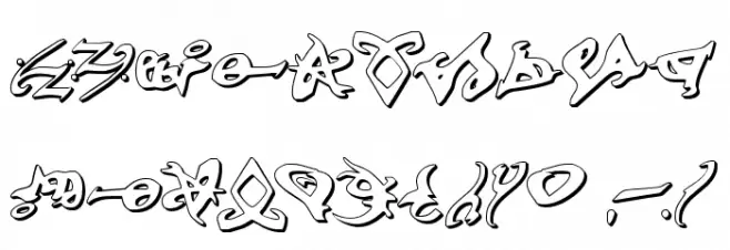 Devil's Tongue 3D Font OTHER CHARS