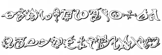 Devil's Tongue 3D Schriftart Kleinbuchstaben