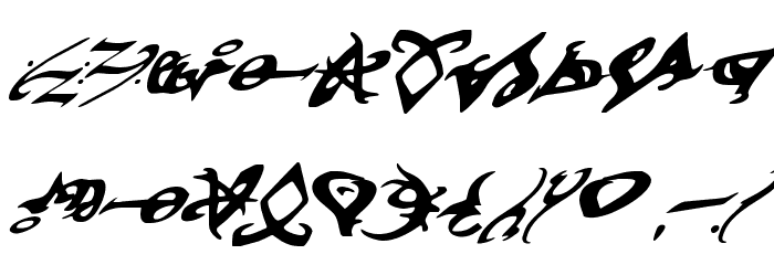 Devil's Tongue Italic Font OTHER CHARS