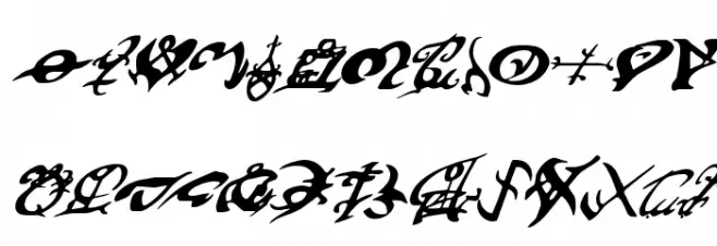 Devil's Tongue Italic Caratteri MAIUSCOLE