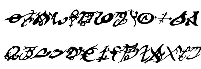 Devil's Tongue Italic Font LOWERCASE