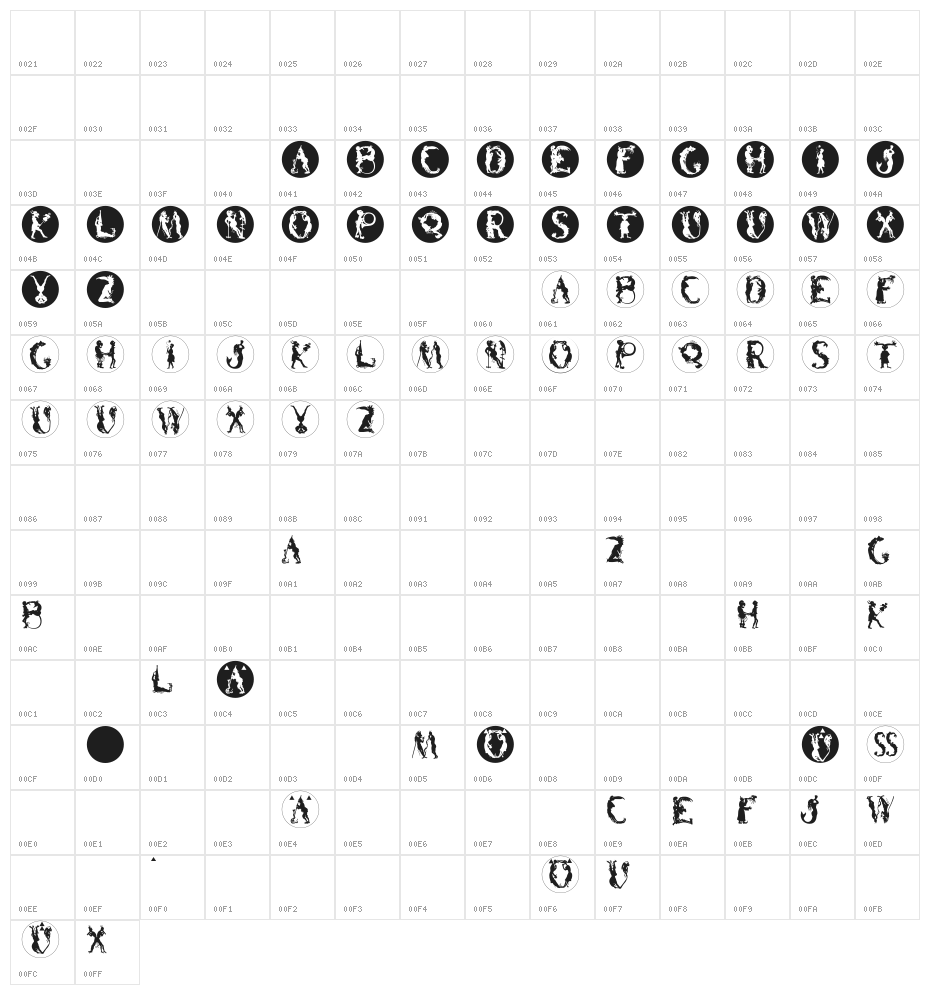 DevilsAlphabets Character Map