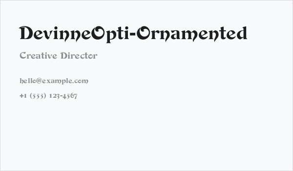 DevinneOpti-Ornamented Business Card