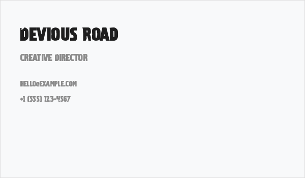 Devious Road Business Card