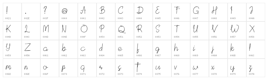 Devitaria Regular Character Map
