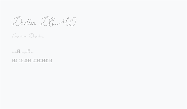 Devllin DEMO Business Card
