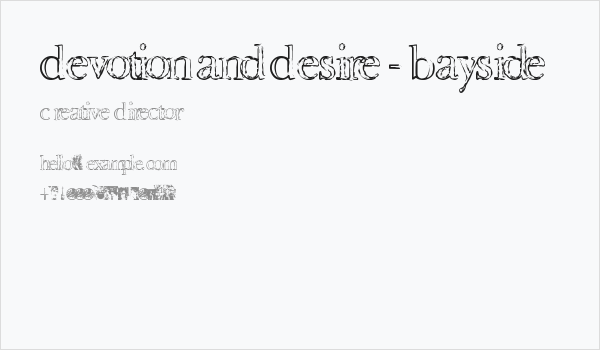 Devotion and Desire - Bayside Business Card