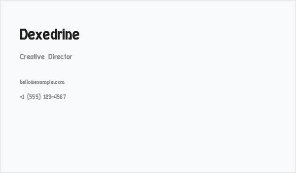 Dexedrine Business Card