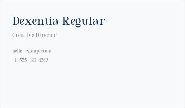 Dexentia Regular Business Card