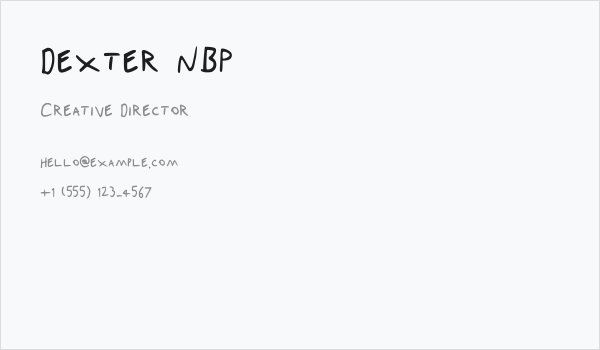 Dexter NBP Business Card
