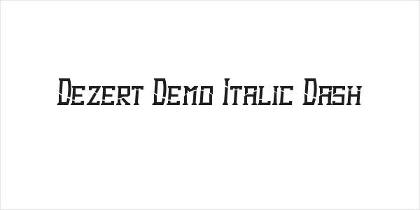 Dezert Demo Italic Dash Logo