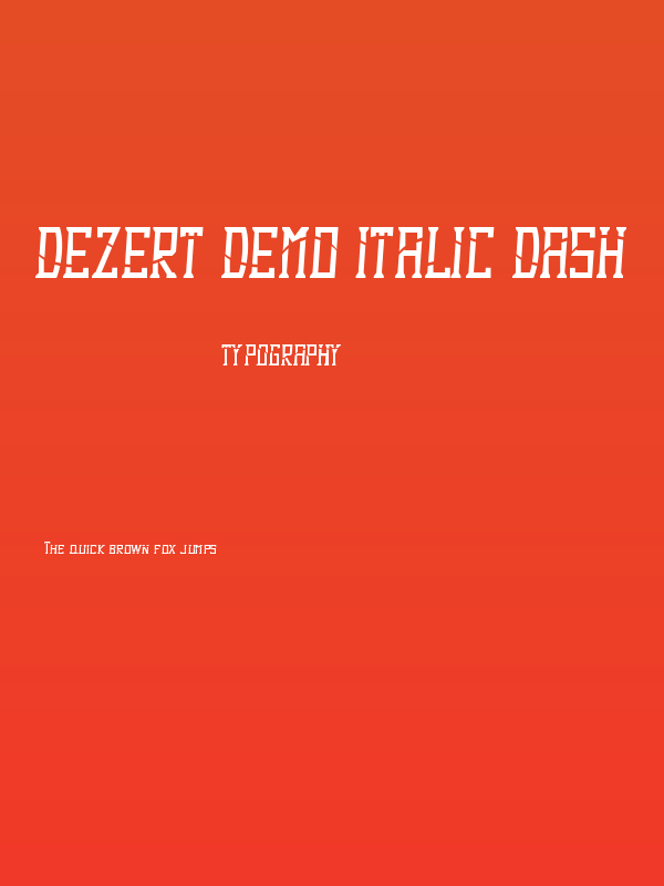 Dezert Demo Italic Dash Poster