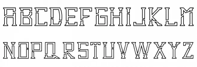 Dezert Demo Outline Dash Schriftart Kleinbuchstaben