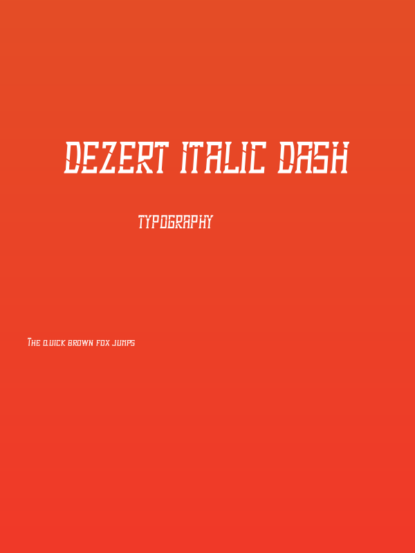 Dezert Italic Dash Poster