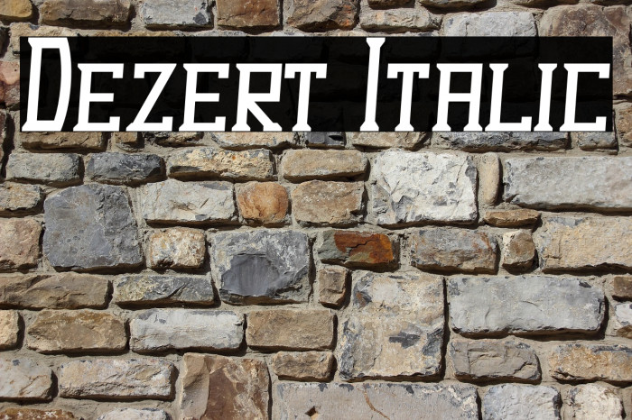 Dezert Italic Font examples
