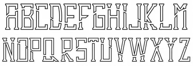 Dezert Outline Dash 字体 大写