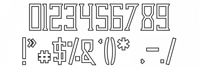 Dezert Outline Font OTHER CHARS