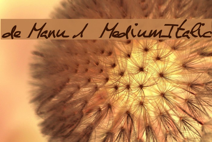 de Manu 1 MediumItalic Font examples