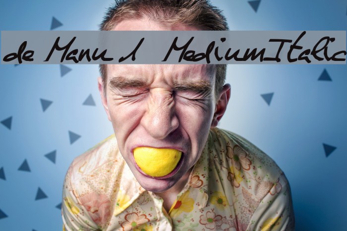 de Manu 1 MediumItalic Font examples