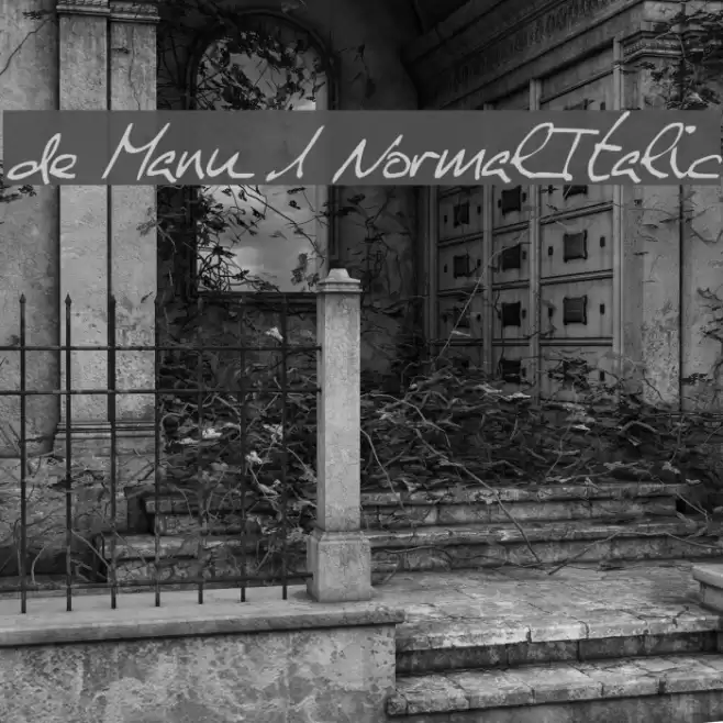 de Manu 1 NormalItalic Font examples