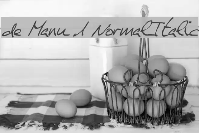 de Manu 1 NormalItalic Font examples