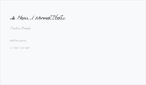 de Manu 1 NormalItalic Business Card