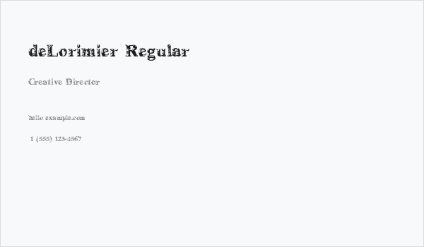deLorimier Regular Business Card