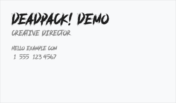 deadpack! demo Business Card