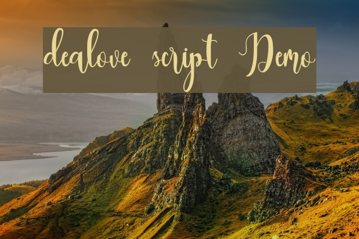 dealove script Demo Font examples