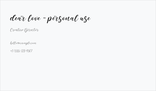 dear love - personal use Business Card