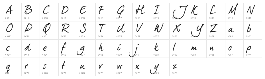dearJoe 5 CASUAL trial Character Map