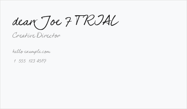 dearJoe 7 TRIAL Business Card