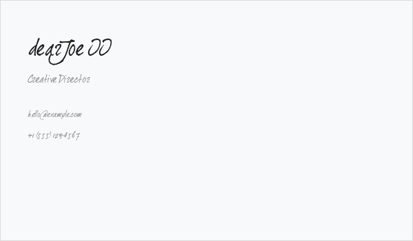 dearJoe II Business Card