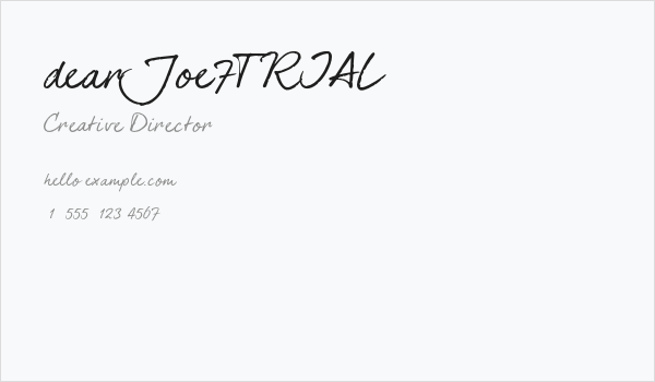 dearJoe7TRIAL Business Card