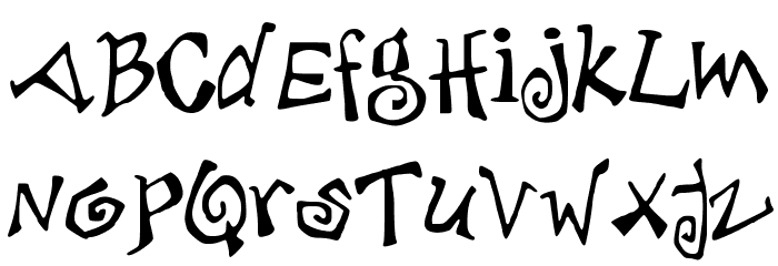 debjagged Font LOWERCASE